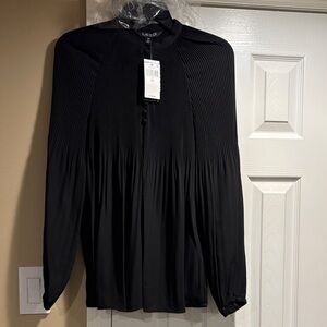 Ralph Lauren pleated Blouse black S/P New